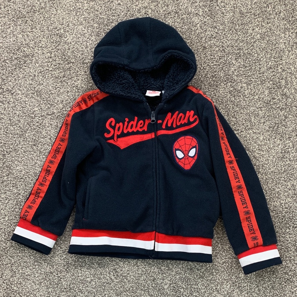Marvel Spider-Man Fleece Jacket with Red Logo